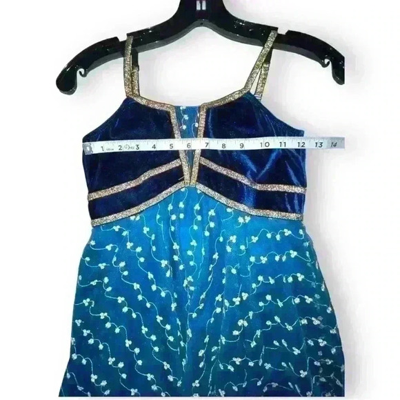 Dance Lyrical Jazz Tap costume Large Child Dark Teal By Revolution - Picture 4 of 6